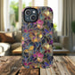 Chromatic Bloom Tough iPhone Magnetic Case, Tough iPhone Cover, Floral iPhone Accessory, Birthday Gift, Elegant Tech Decor, MagSafe Stained Glass Pattern.