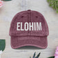 Vintage Embroidered Dad Cap with 'ELOHIM GENESIS 1:1' - Stylish Casual Hat, Gift for Him/Her, Summer Accessory, Trendy Streetwear, Spiritual Fashion