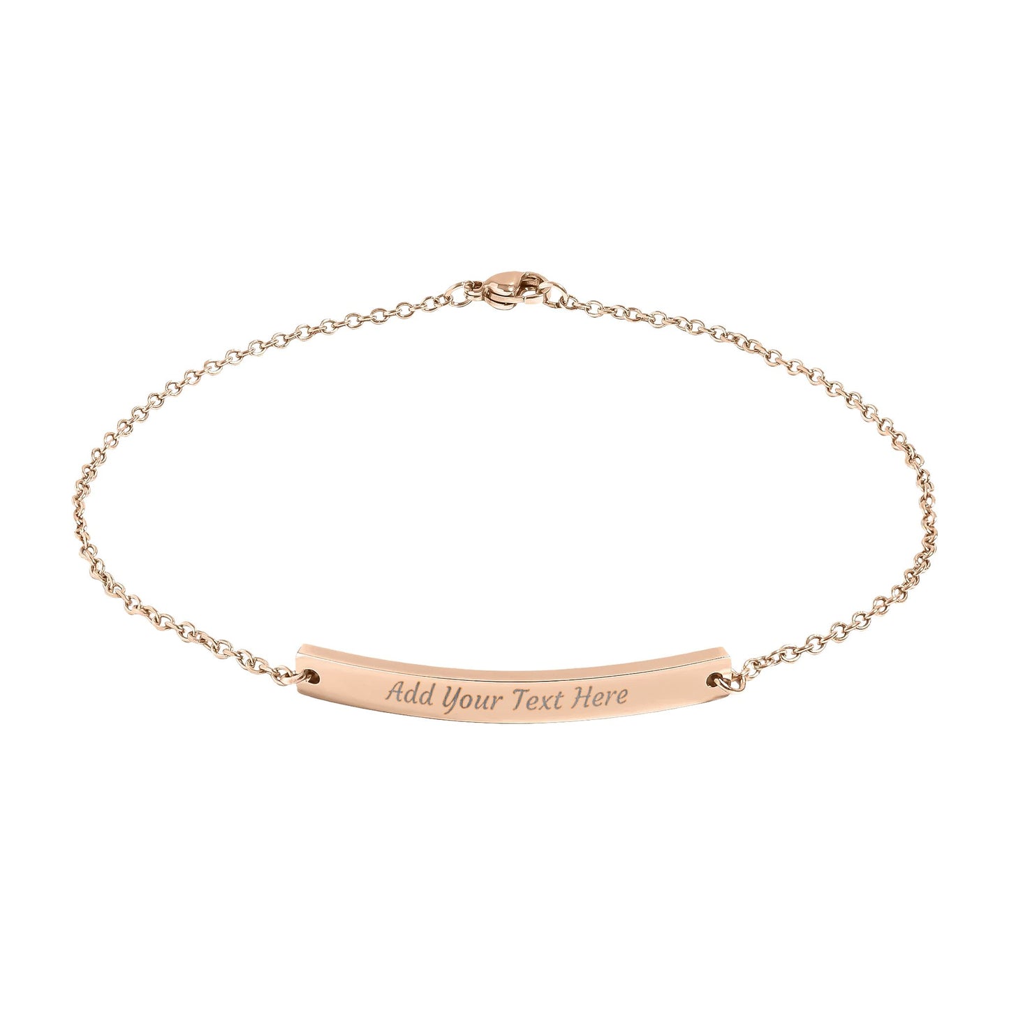 Engravable Curved Bar Anklet — Personalized Minimalist Gold & Black Anklet