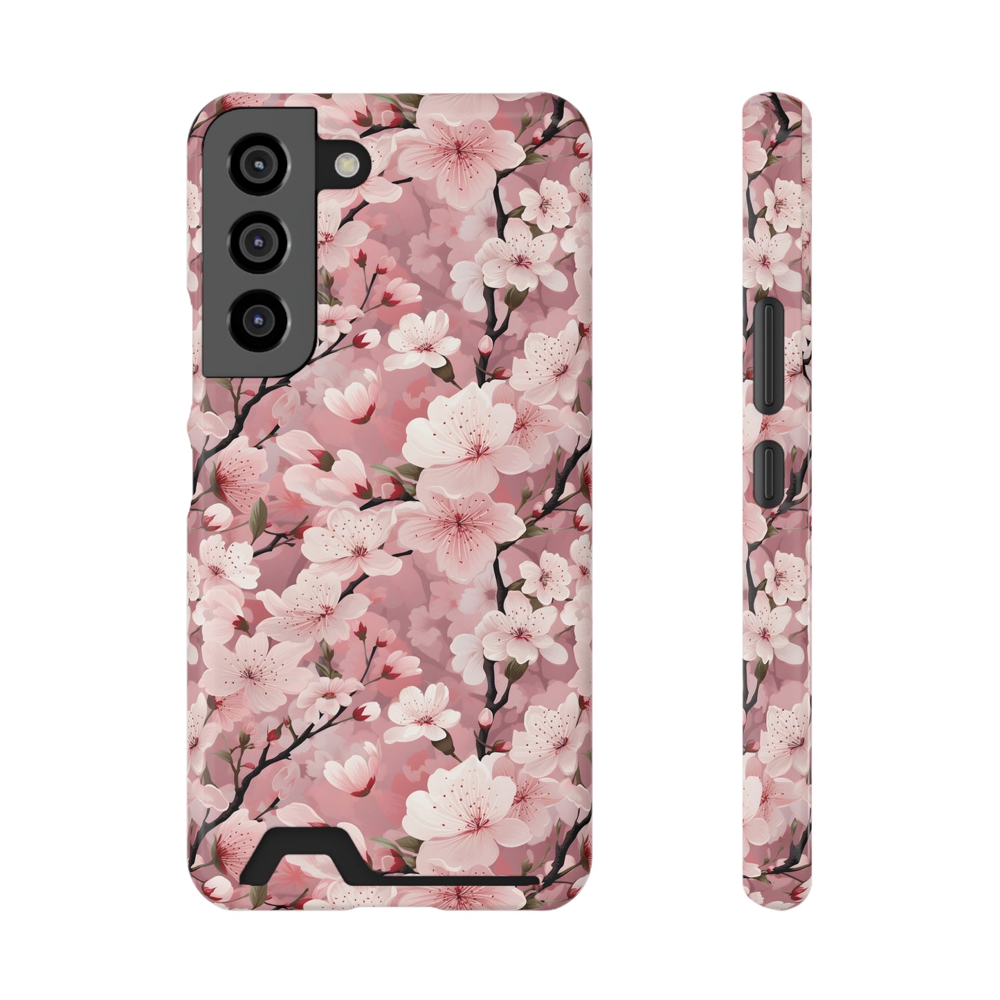 Cherry Blossom iPhone and Samsung Case With Card Holder