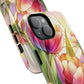 Tulip Glow Tough iPhone Magnetic Case, Floral Design, Spring Gift, Durable Protection, Smartphone Accessories, MagSafe Accessories, Stained Glass Tulip Gift