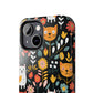 Personalized Whimsical Feline Garden Tough Phone Case — Custom Name iPhone & Samsung