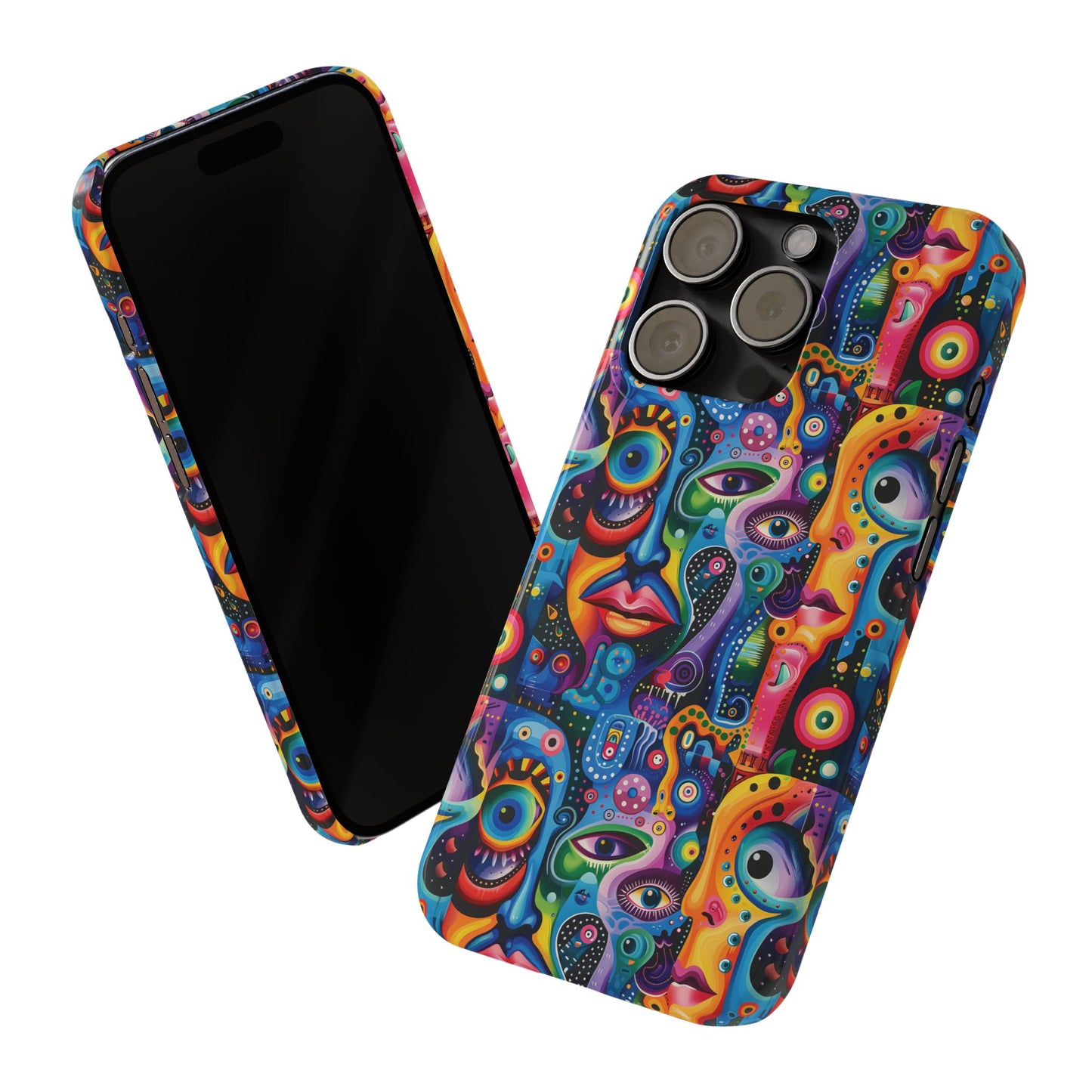 Psychedelic Visions Slim iPhone Case - Vibrant Design for Artistic Souls