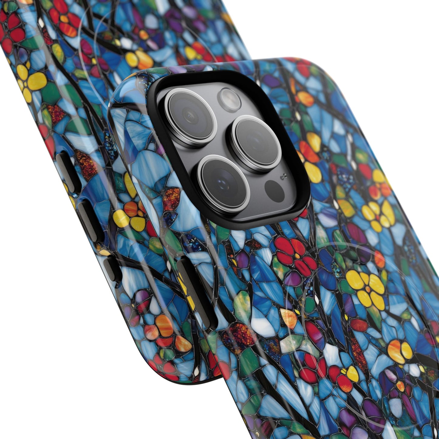 Colorful Floral Phone Case, Tough Magnetic Phone Cover, Durable Tech Accessory, Unique Gift for Her, Vibrant Smartphone Case