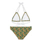 Brown Tropical Bliss Strappy Bikini Set (AOP)