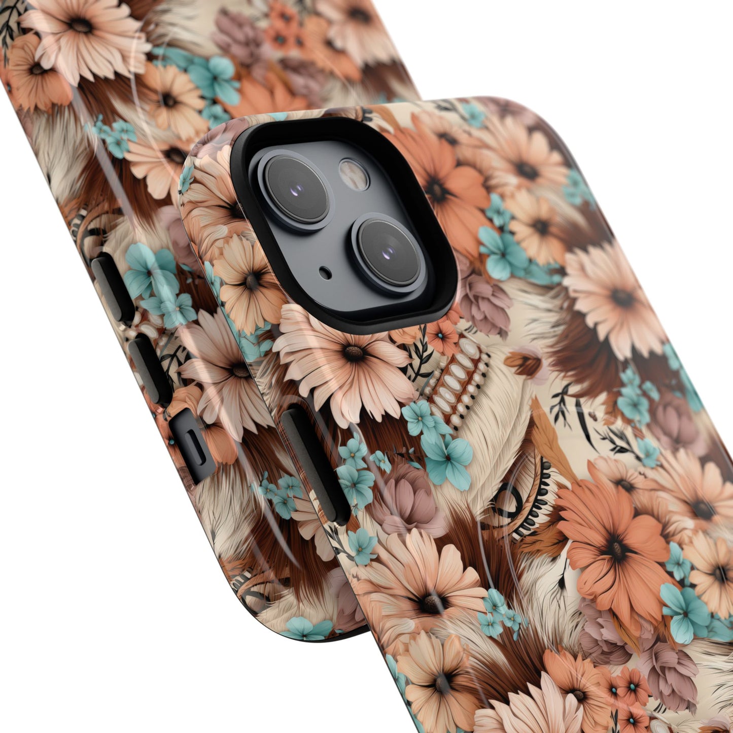 Spirit in Bloom Tough iPhone Magnetic Cases, Cute iPhone Accessories, Flower Design, Gifts for iPhone 14, 15, 16, 17, Pro Max, Boho Style, Western Style