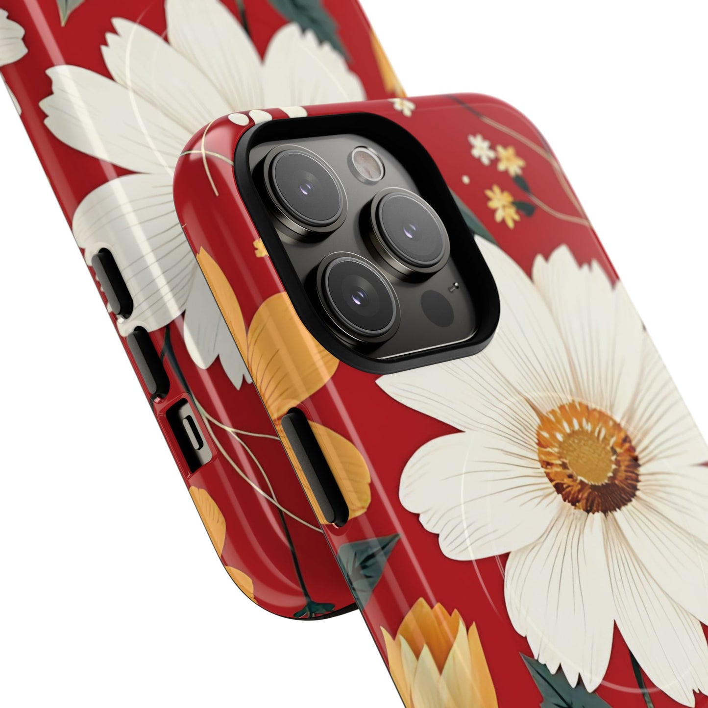 Floral Fusion Tough Magnetic Phone Case | Flower Design, Durable Protective Cover, Gift for Her, Spring Style, Unique Phone Accessory.