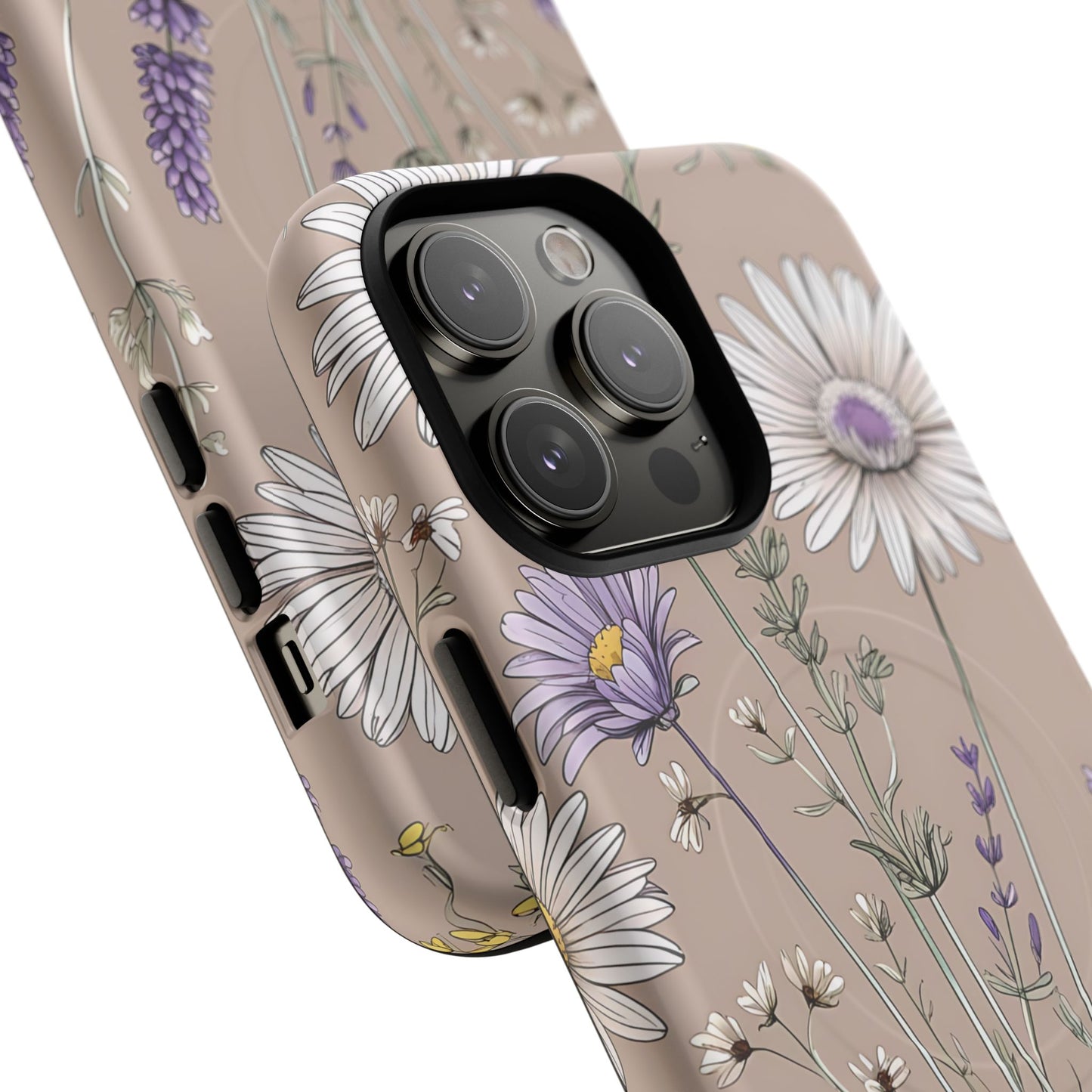 Lavender Floral Tough Magnetic Phone Case | Durable Protective Cover, Flower Design, Gifts for Her, Phone Accessories, Nature Lover