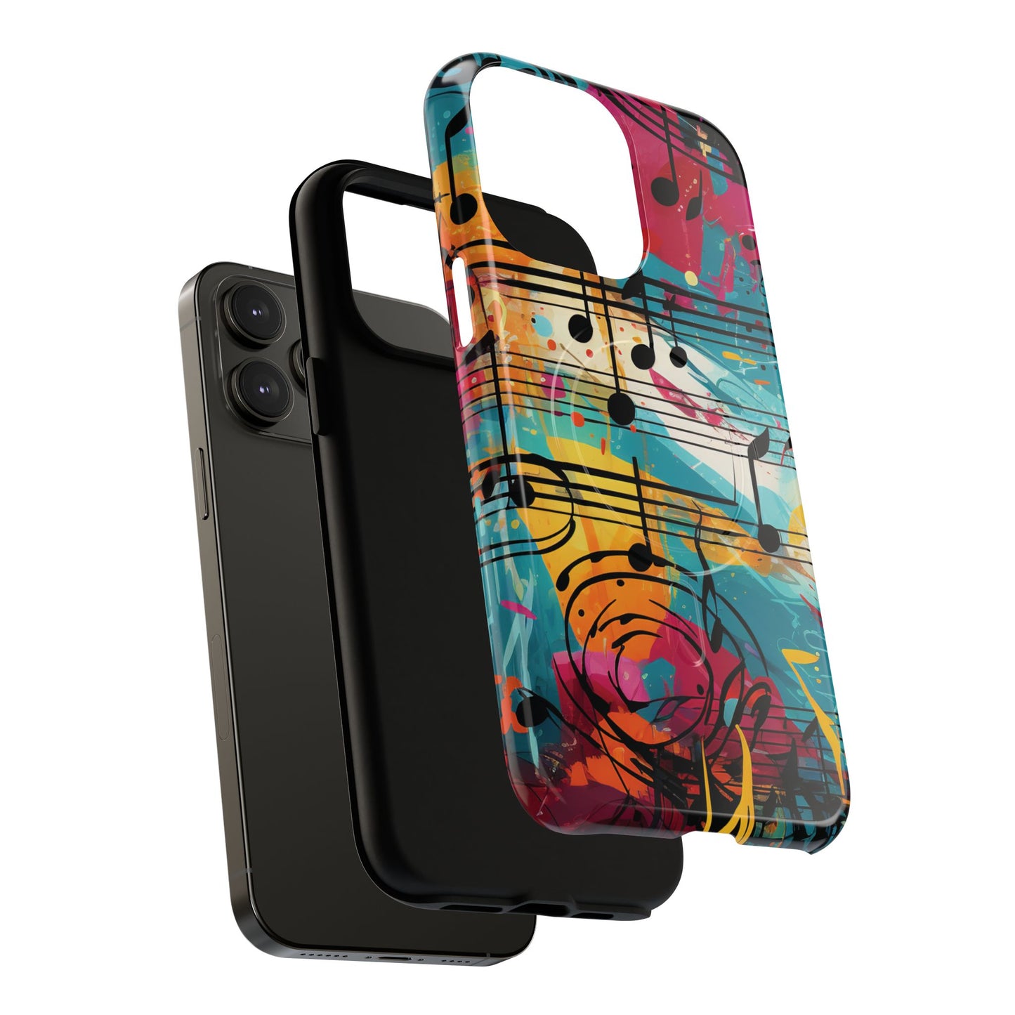 Vibrant Music Note Phone Case, Tough Magnetic Case, Music Lover Gift, Colorful Phone Accessory, Customizable Phone Cover, Unique Gift Idea