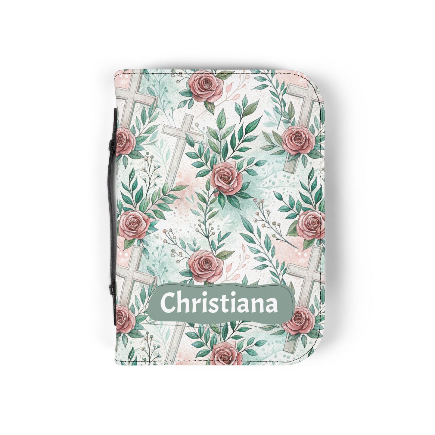 Floral Cross Bible Cover - Personalized Christian Journal Sleeve| Baptism | Christening | Anniversary | Birthday Gifts.
