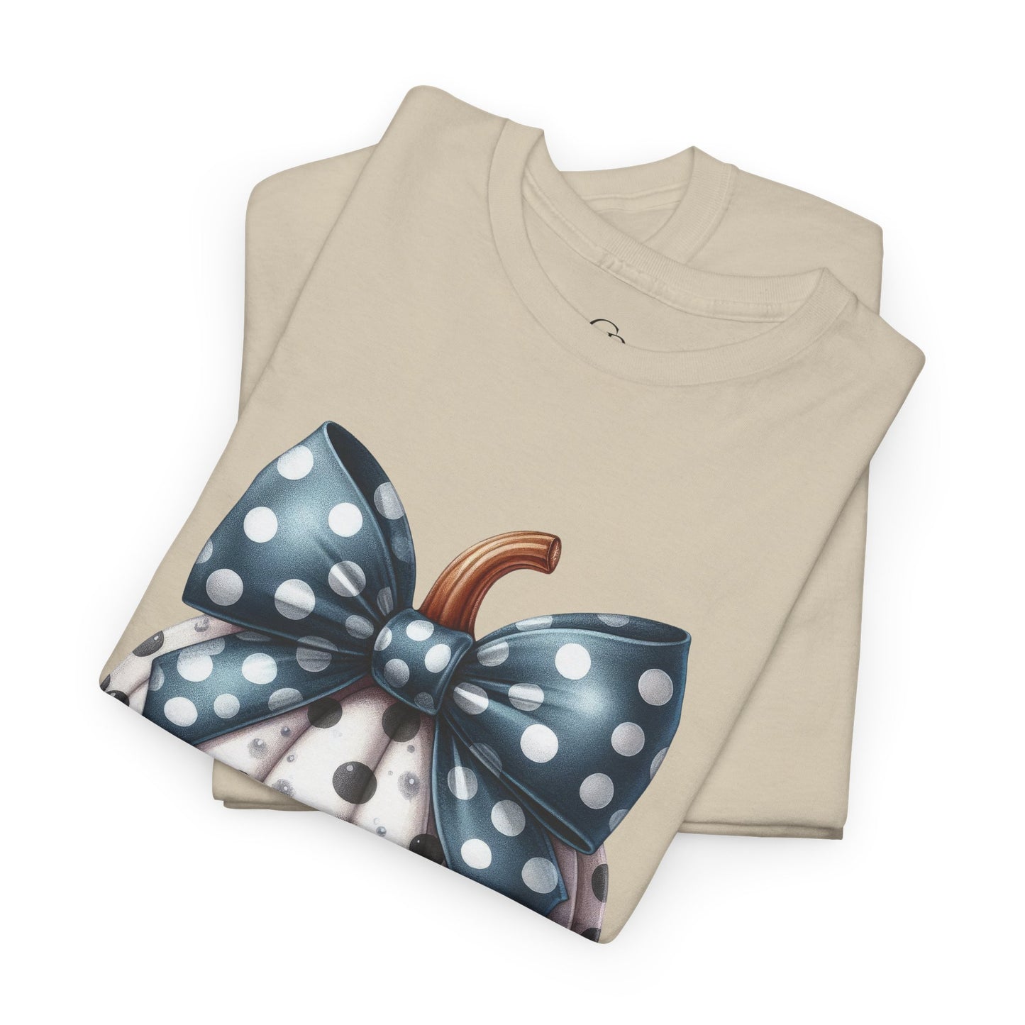 Polka Dot Pumpkin Charm Unisex Heavy Cotton Tee