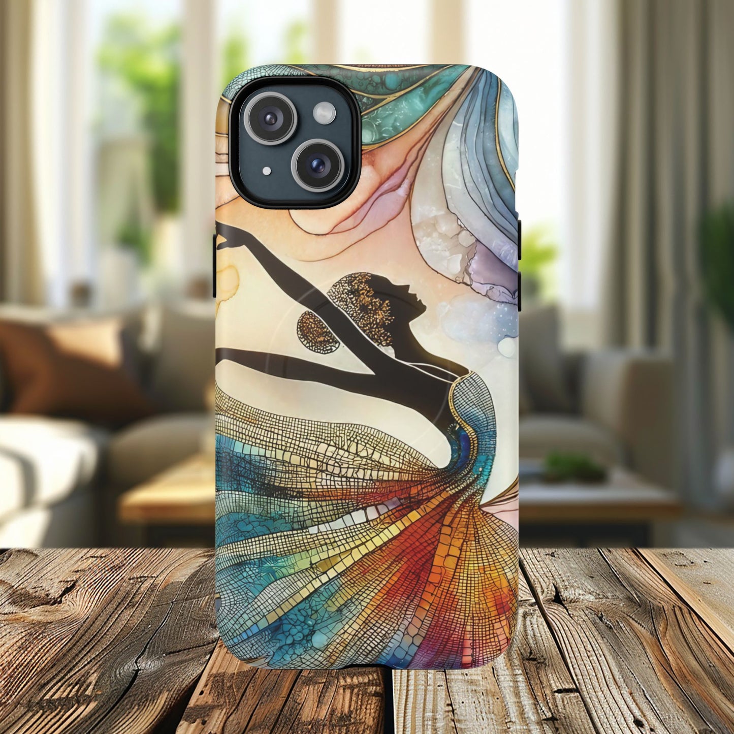Artistic iPhone Case with Dancer Design, Tough Magnetic Case, Unique Gift for Dancers, Colorful iPhone Cover, Stylish Accessory.