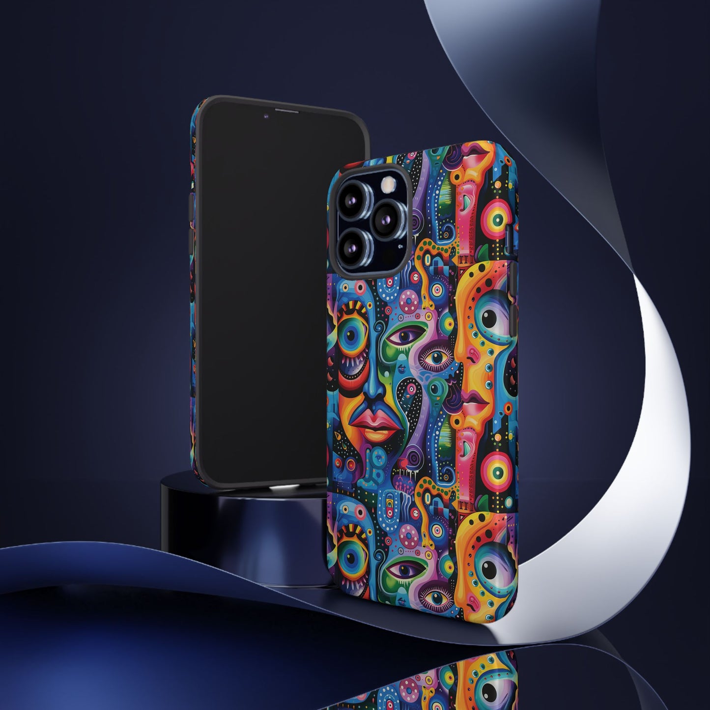 Psychedelic Visions Colorful Art iPhone Case - Tough Cases with Vibrant Abstract Design