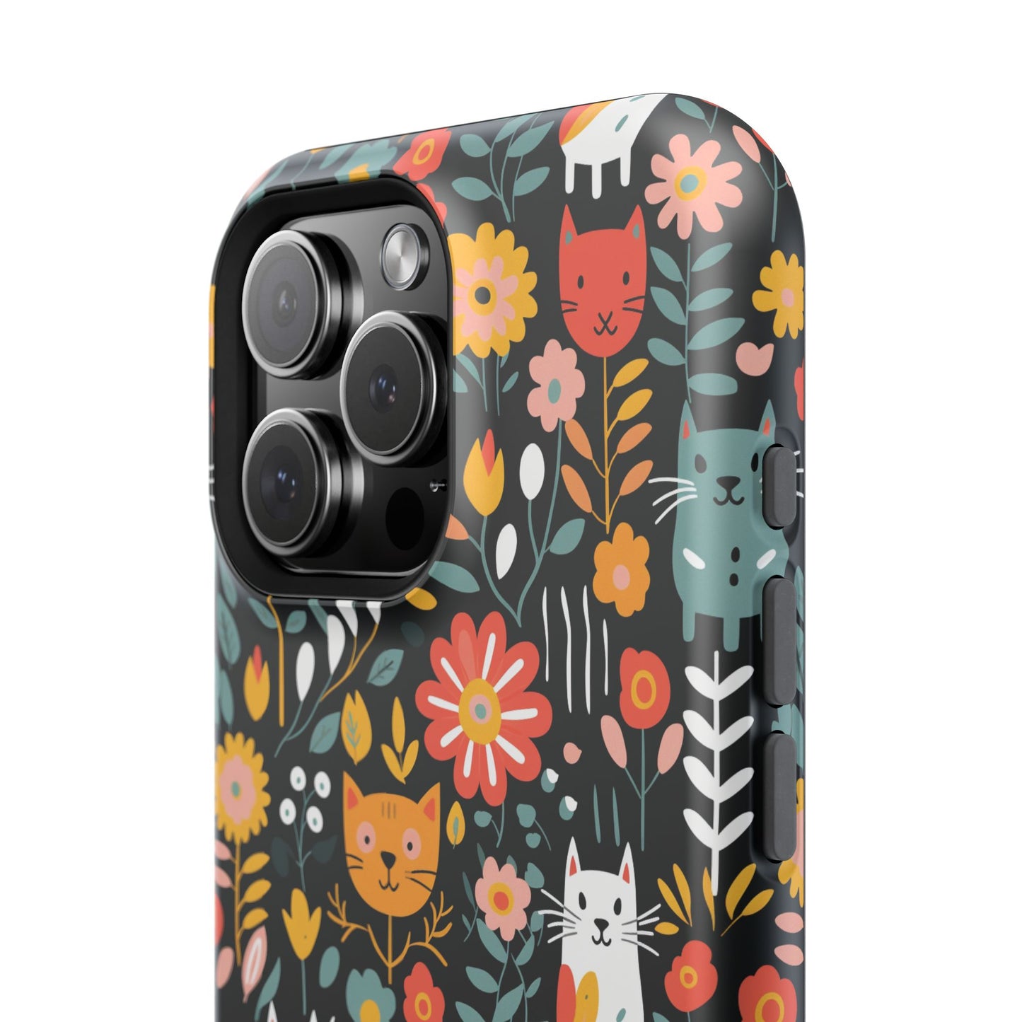 Whimsical Feline Garden Magnetic Tough iPhone Cases