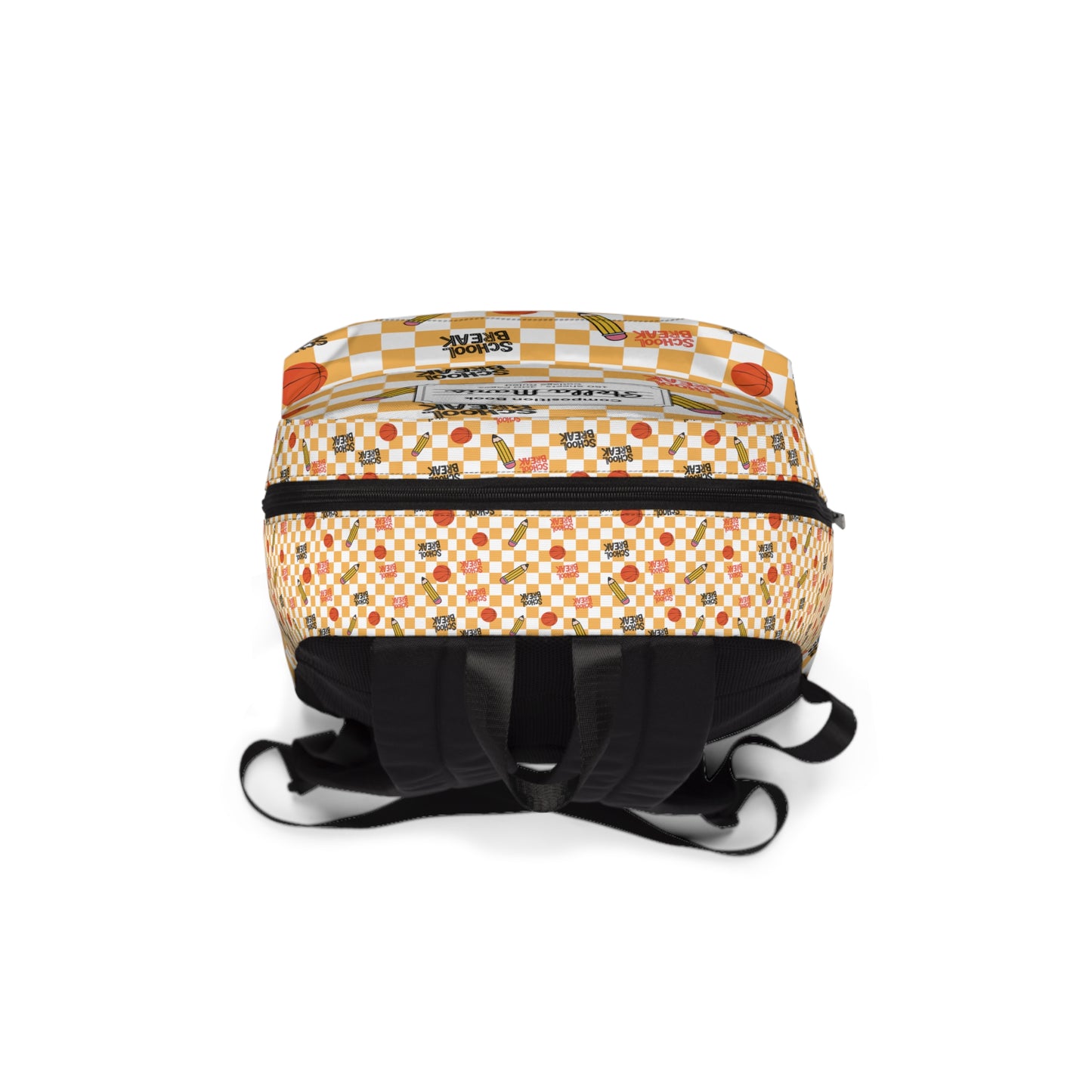 Personalized Orange Schoolyard Chic Composition Book Inspired Colorful Kids' Backpack, School Bag, Fun Pattern Backpack, Cute Child's Rucksack, Composition Backpack, Unique School Supplies