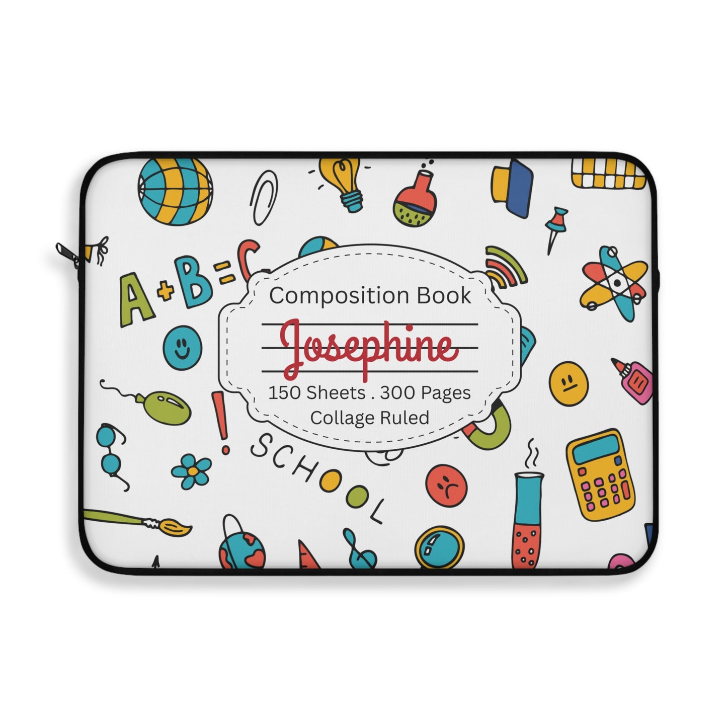 Personalized Classroom Couture Laptop Sleeve with Composition Book Inspired Design, Educational Gift for Teachers, Classroom Organization, Back to School, Unique Teacher Accessory