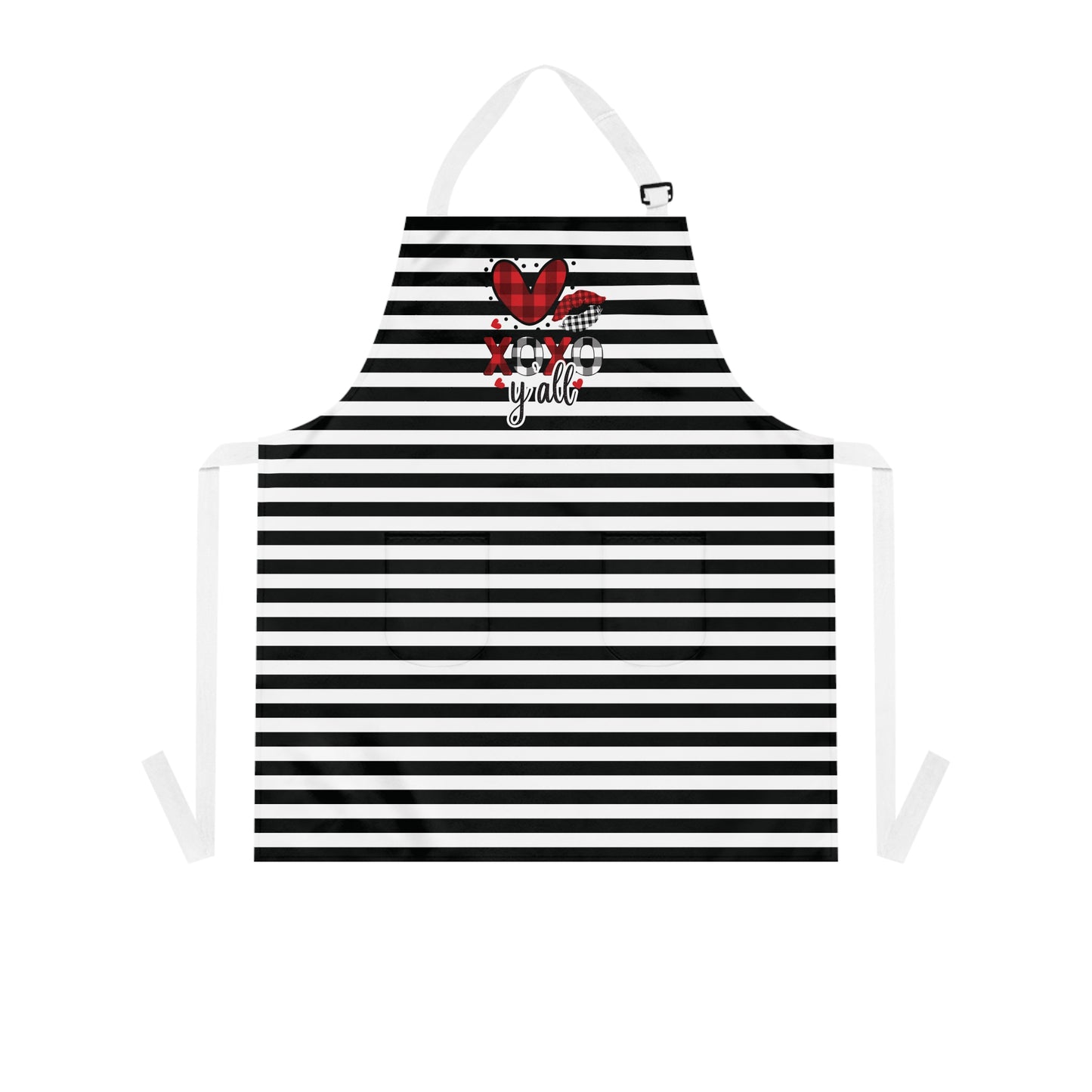 Striped Love You Grilling Apron with Tie Straps (AOP).