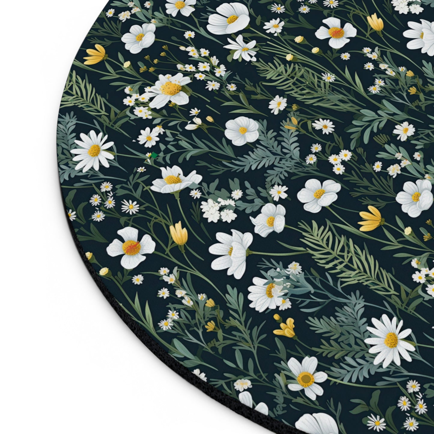 Daisy Delight Botanical Floral Mouse Pad - Beautiful Greenery Design for Home or Office.