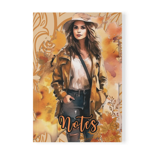 Stylish A5 Notebook: Autumn Vibes, Journaling, Stationery, Gift for Her, Fall Decor, Note-taking, Live with Purpose