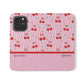 Personalized Cherry Blossom Dreams Flip iPhone and Samsung Cases — Wallet Folio with Name & Affirmation.