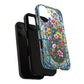 Floral Stained Glass Tough Magnetic Case, Durable Phone Cover, Gift for Nature Lovers, Unique Floral Design, Phone Accessories for All Occasions.