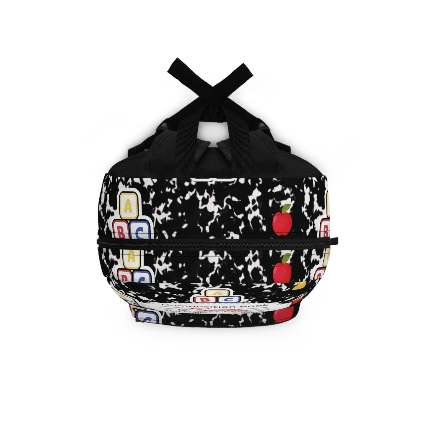 Personalized Black Composition Book Inspired Backpack for Students, Fun School Bag, Back to School Essentials, Notebook Print Backpack, College Student Gift