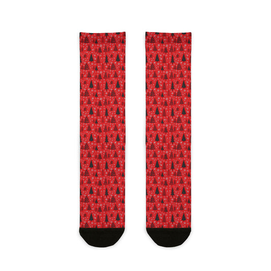 Winter Wonderland Red Sublimation Crew Socks