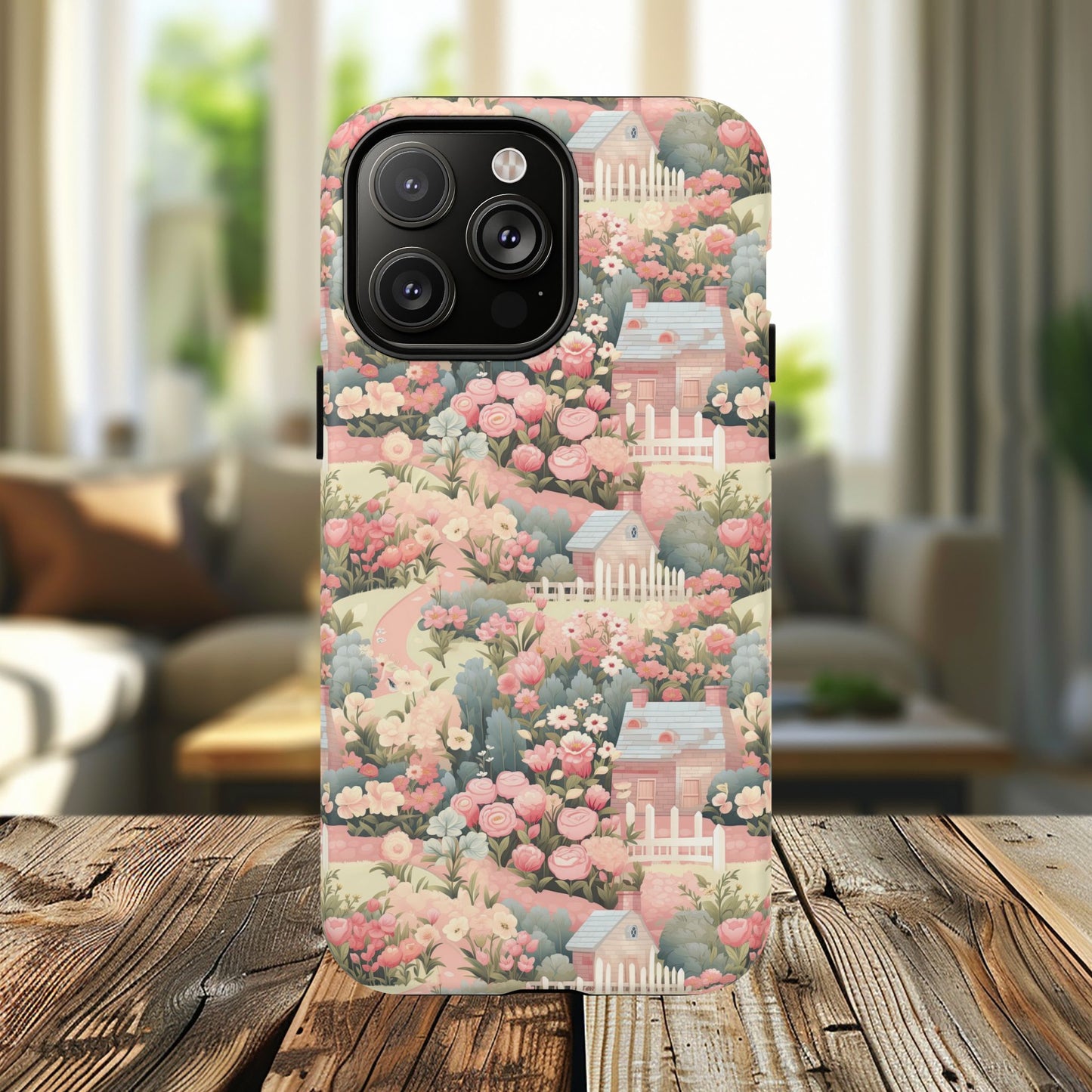 Pastel Garden Haven Tough iPhone Magnetic Case, Durable Protection, Flower Design, Gift for Her, Birthday, ,Phone Accessory, Spring Decor