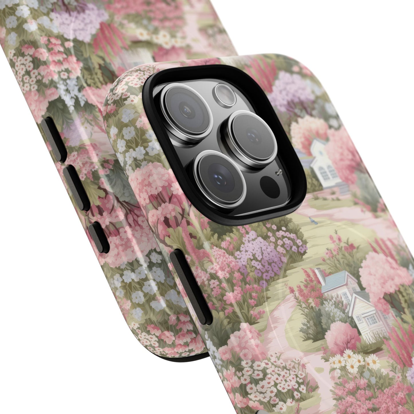 Whispers of Spring Lane Tough iPhone Magnetic Case, Floral iPhone Protection, Gift for Nature Lovers, Spring Accents, Durable Design, Customizable iPhone Cases