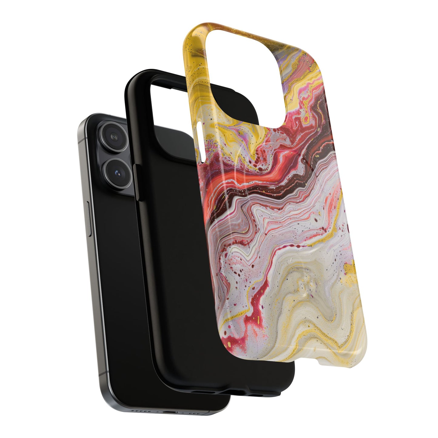 Colorful Red Marble iPhone Case, Tough Magnetic Cases, Stylish iPhone Protection, Unique Gift for iPhone Lovers, iPhone Accessories