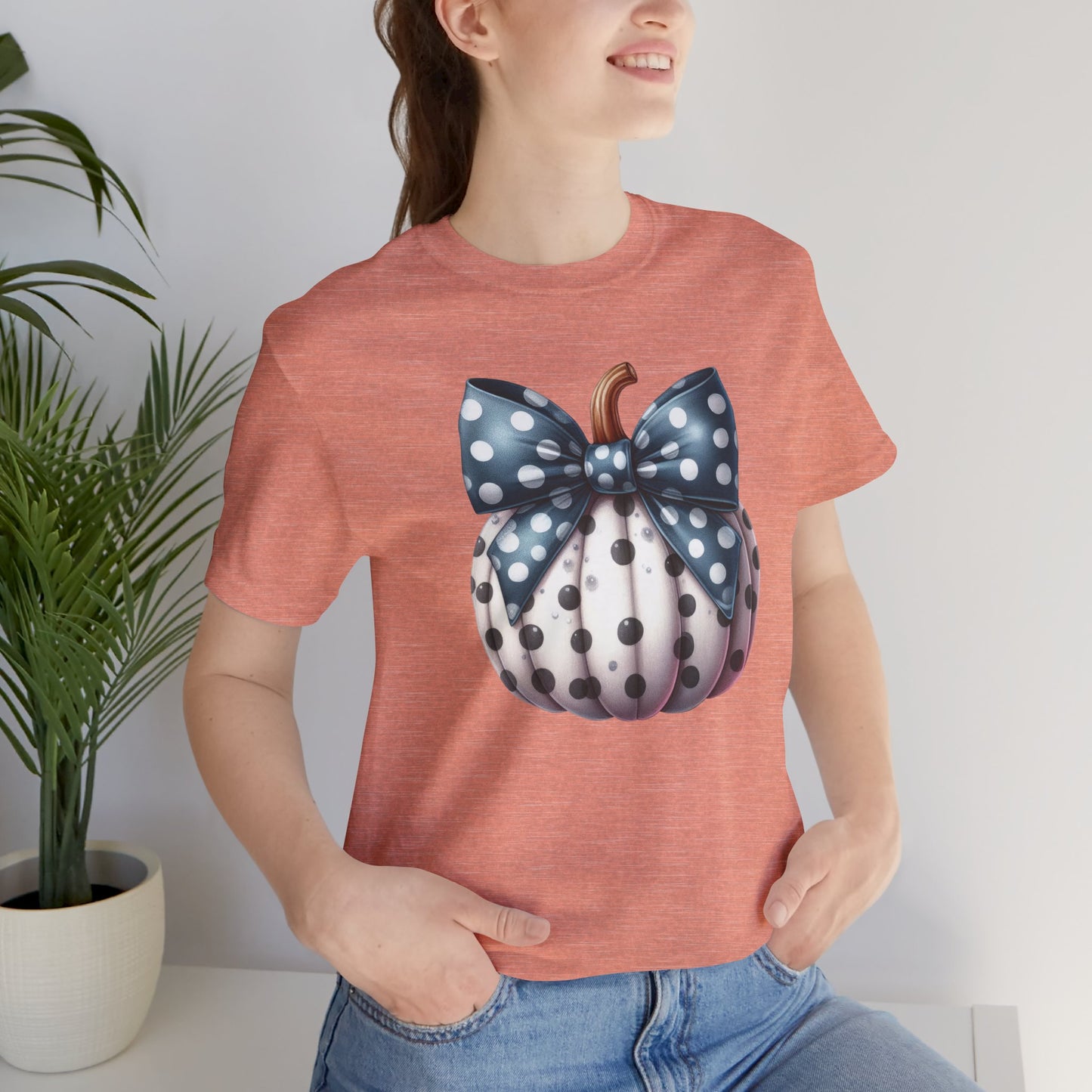 Polka Dot Pumpkin Charm Unisex Jersey Short Sleeve Tee