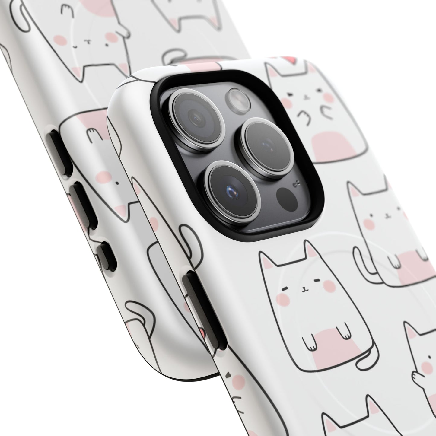 Cute Kawaii Cat Tough Magnetic iPhone Case, Cute Cat Lover Gift, Kawaii iPhone Cover, Tough iPhone Case, Unique Pet Themed Accessory,