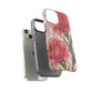 Stained Glass Effect Carnation Floral Tough Phone Case – Pink Vintage Botanical Protective Cover