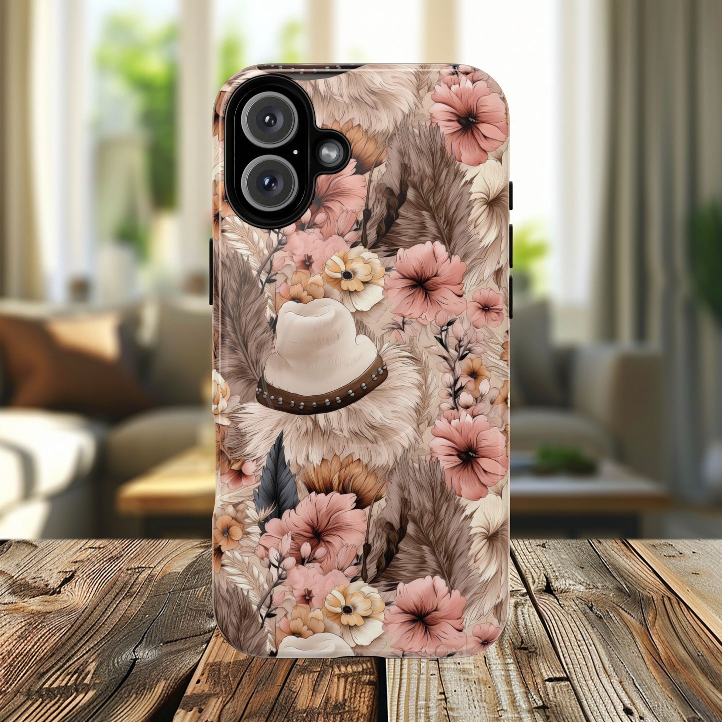 Western Boho Tough iPhone Magnetic Case - Bohemian Style, Durable Protection, Unique Gift, Trendy Accessory, iPhone Cover