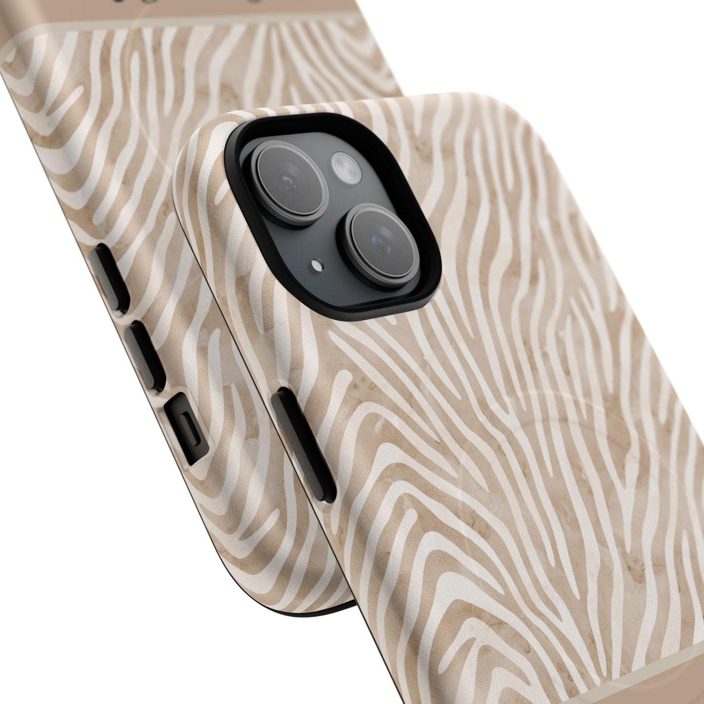 Personalized Zebra Animal Print Cover, Tough Magnetic MagSafe® iPhone® 13, 14, 15, 16, 17, Pro, Pro Max, Plus Cases (Custom Name).