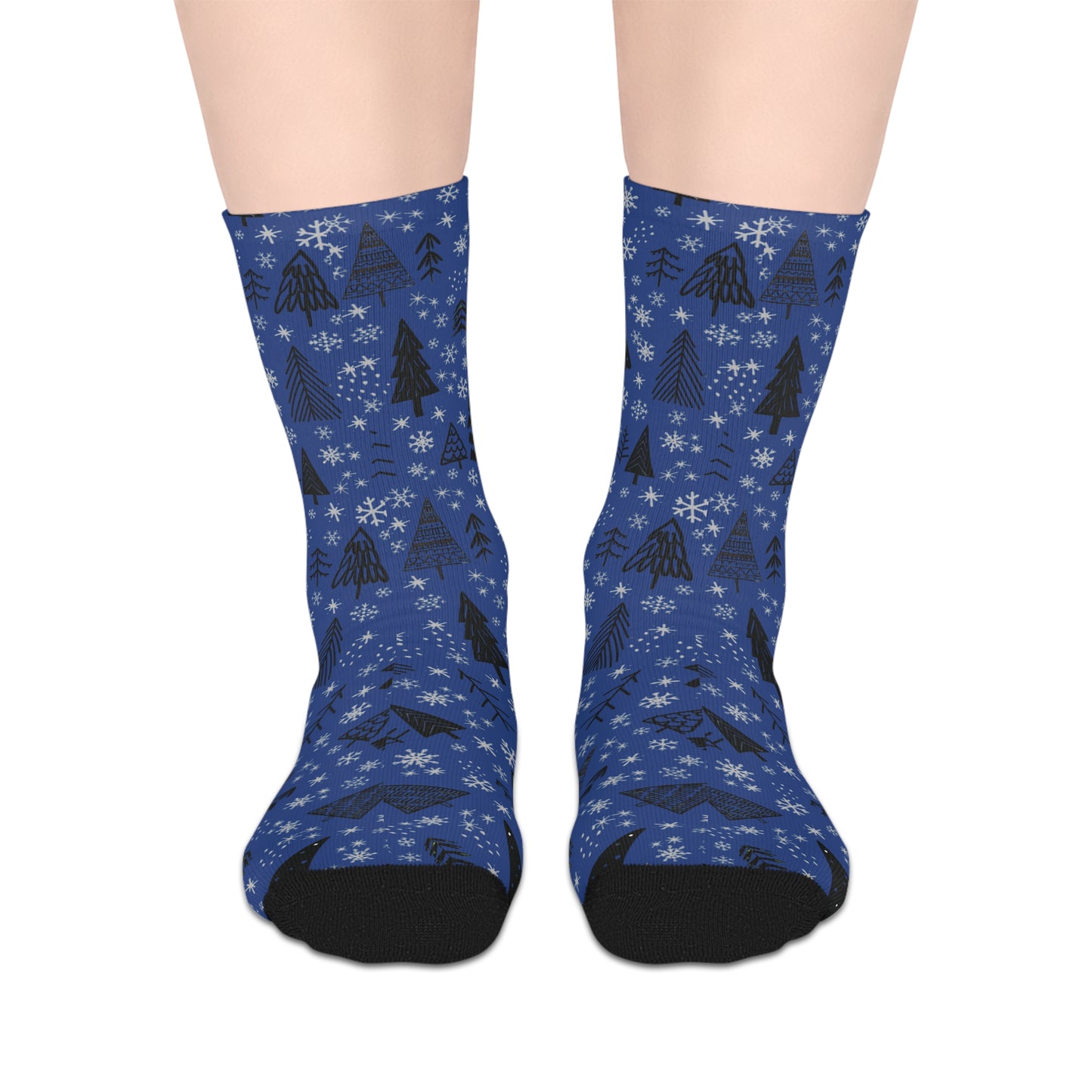 Winter Wonderland Navy Mid-Length Socks