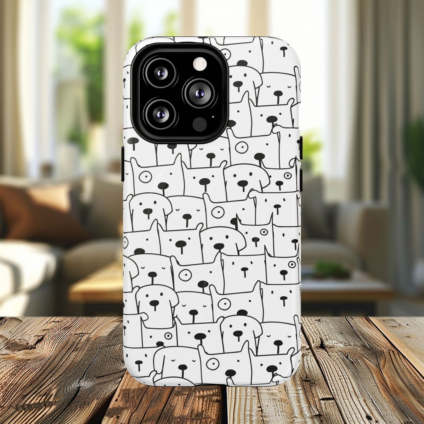 Cute Woof Line-Up iPhone Case, Tough Magnetic Case for Pet Lovers, Stylish Phone Accessory, Gift for Dog Owners, Protective Pet Case