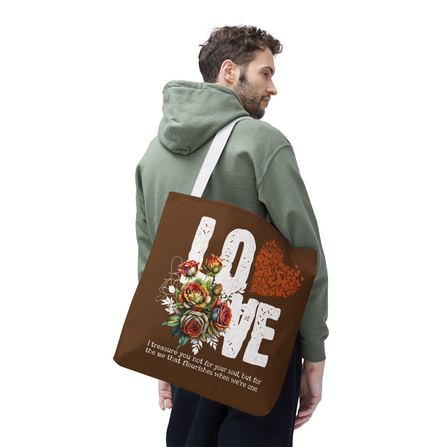 LOVE Always Brown Tote Bag.