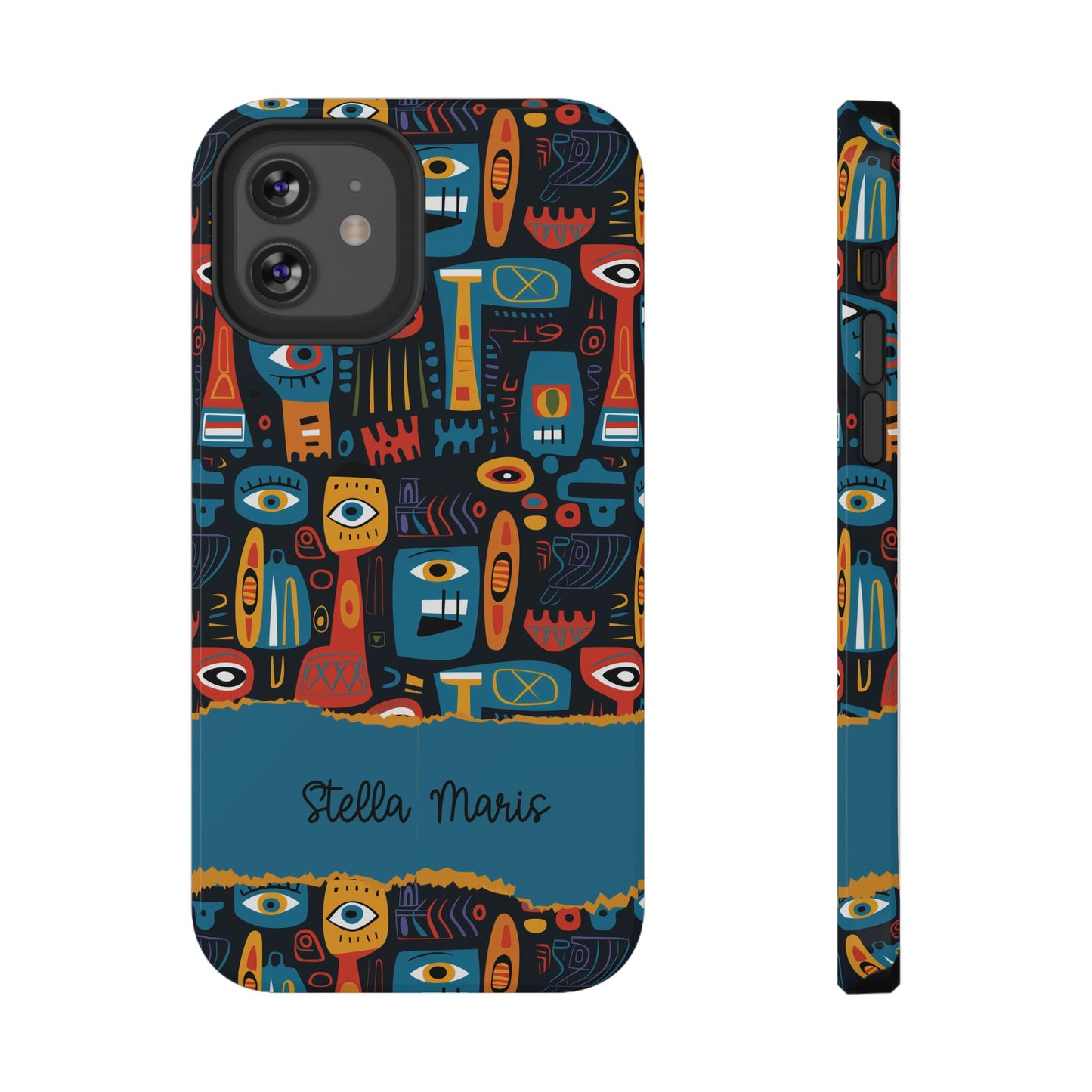 Personalized Colorful Abstract Faces Clear Impact-Resistant Case