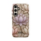 Personalized Lotus Floral Stained Glass Effect Tough Phone Case