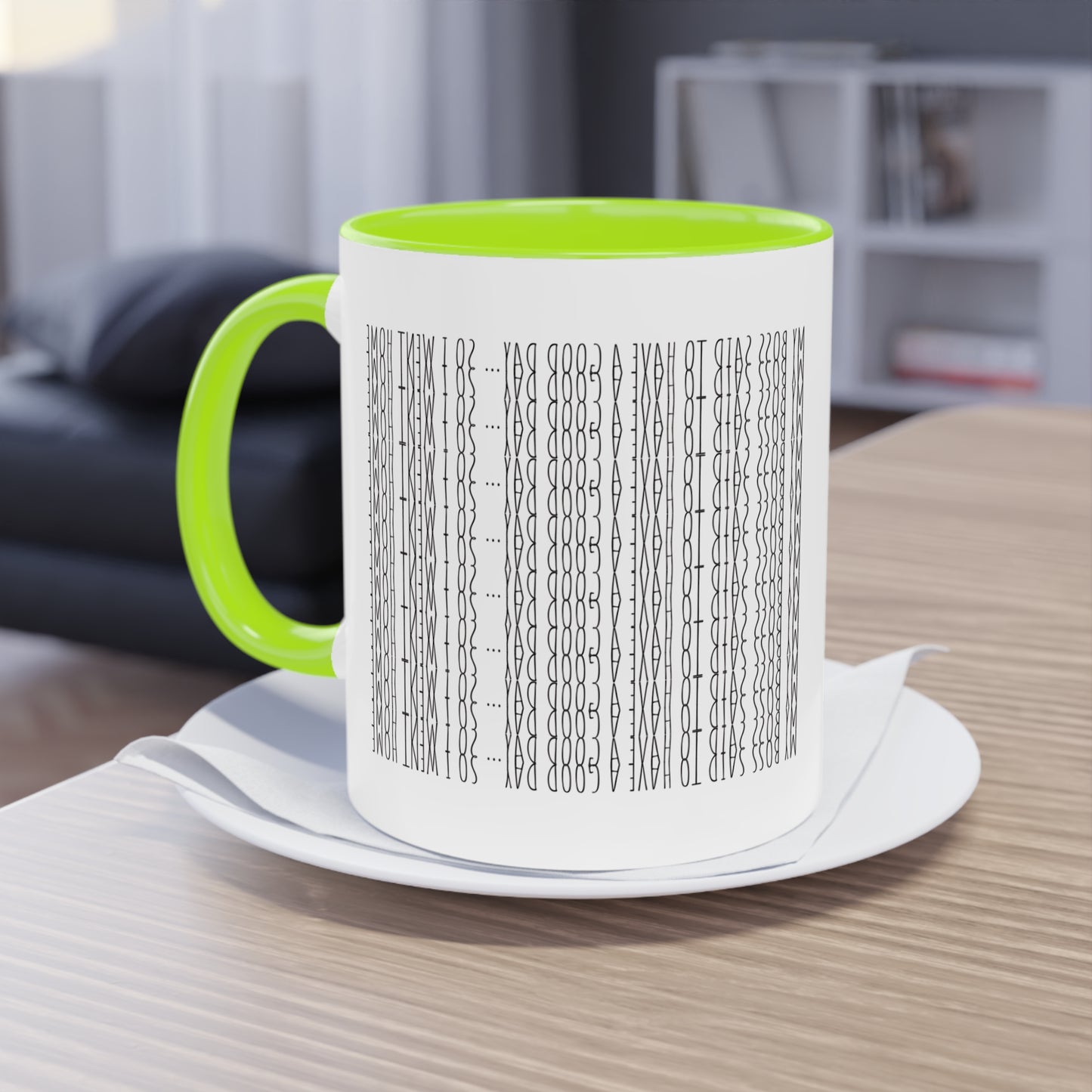 Two Tone Funny Hidden Message Mug - “My Boss said to have a good day… so I went home.”- Viral Optical Illusion Mug - Secret Sarcastic Work Message - Dishwasher Safe, Unique Gifts for Coffee Lovers, Home & Office Decor, Holiday Present.