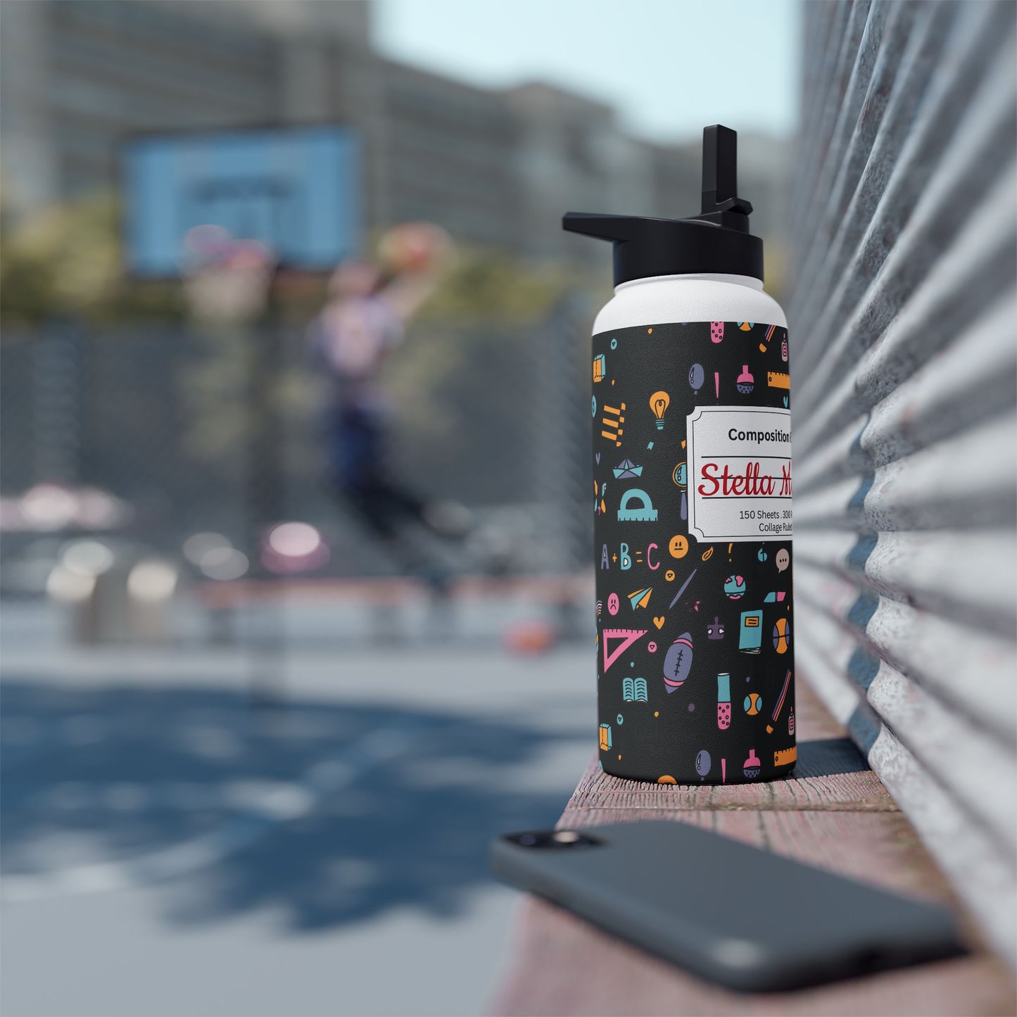 Personalized Chalkboard Chic Inspired Stainless Steel Water Bottle for Kids, School Supplies, Eco-Friendly Drinkware, Back to School, Teacher Gifts