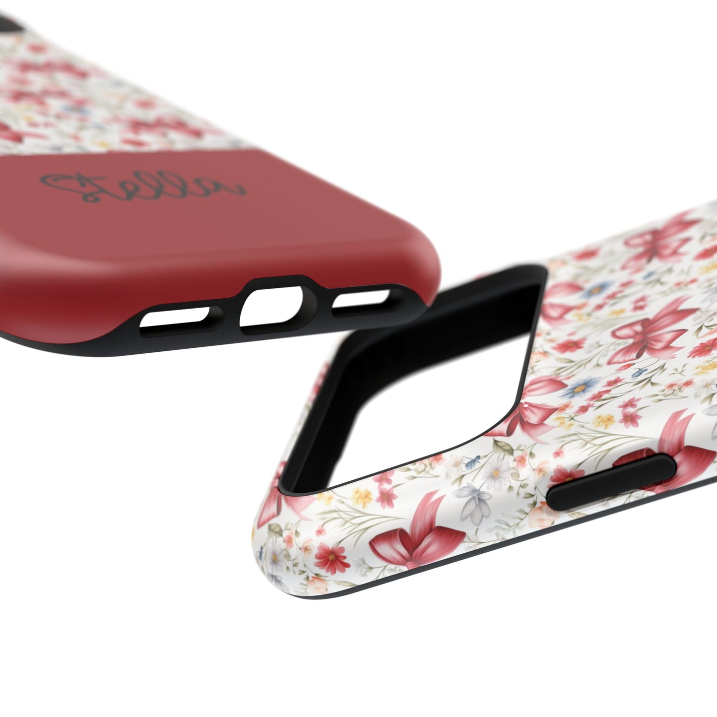 Personalized Rosette Coquette Floral Bow iPhone and Samsung Impact-Resistant Case — Custom Name Case