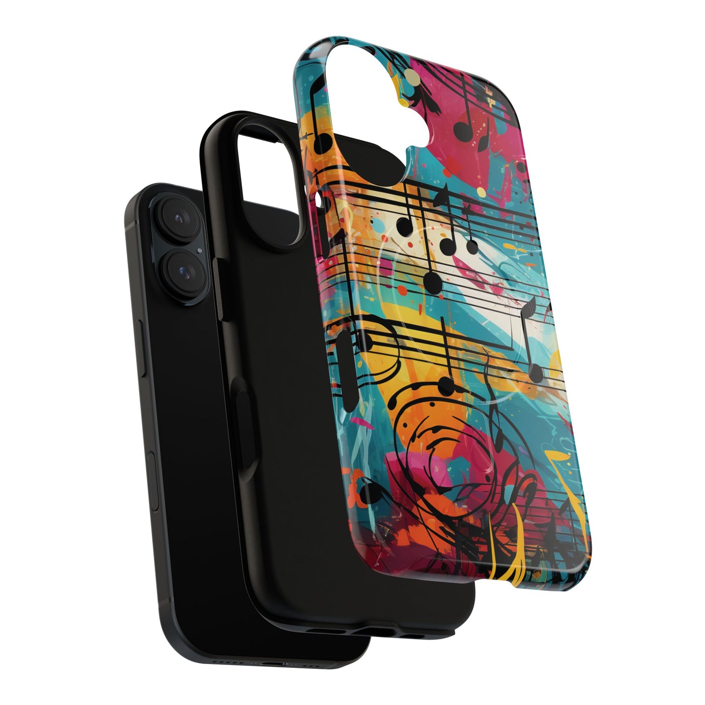 Vibrant Music Note Phone Case, Tough Magnetic Case, Music Lover Gift, Colorful Phone Accessory, Customizable Phone Cover, Unique Gift Idea