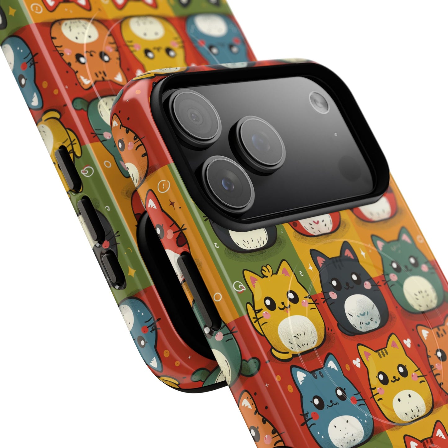 Cute Kawaii Cat iPhone Case, Tough Magnetic iPhone Case, Animal Lover Gift, Kawaii iPhone Cover, Fun Cat Design