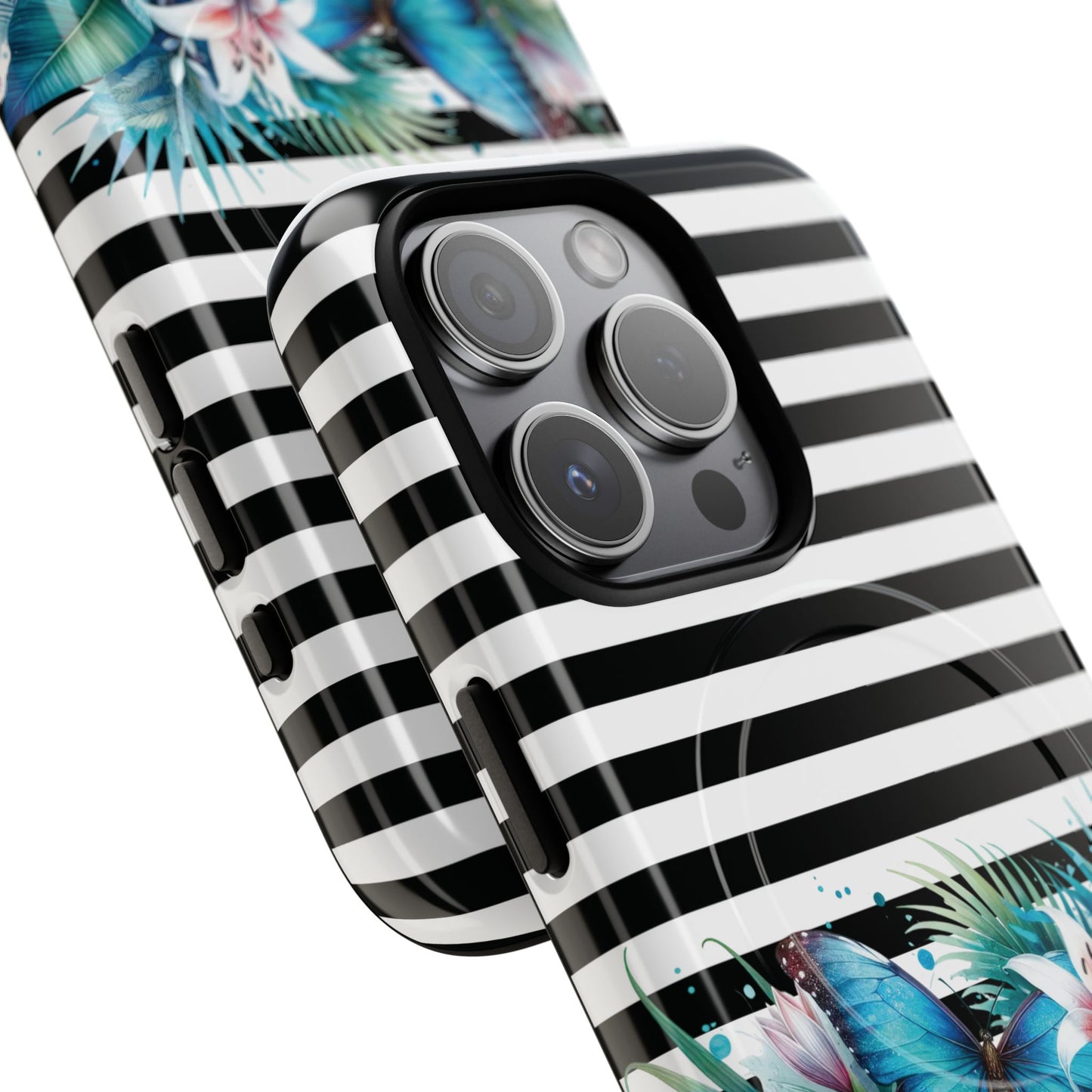Wings of Wonder Tough iPhone Magnetic Case, Stylish Protection, Durable iPhone Cover, Butterfly Design Gift, Floral Case,Trendy Tech Accessory.