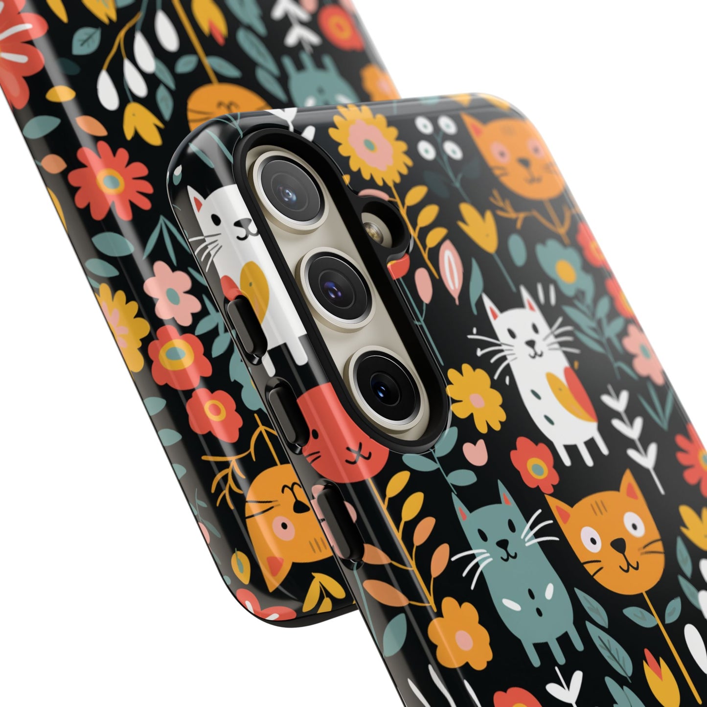 Whimsical Feline Garden iPhone, Samsung or Google Pixel Tough Cases