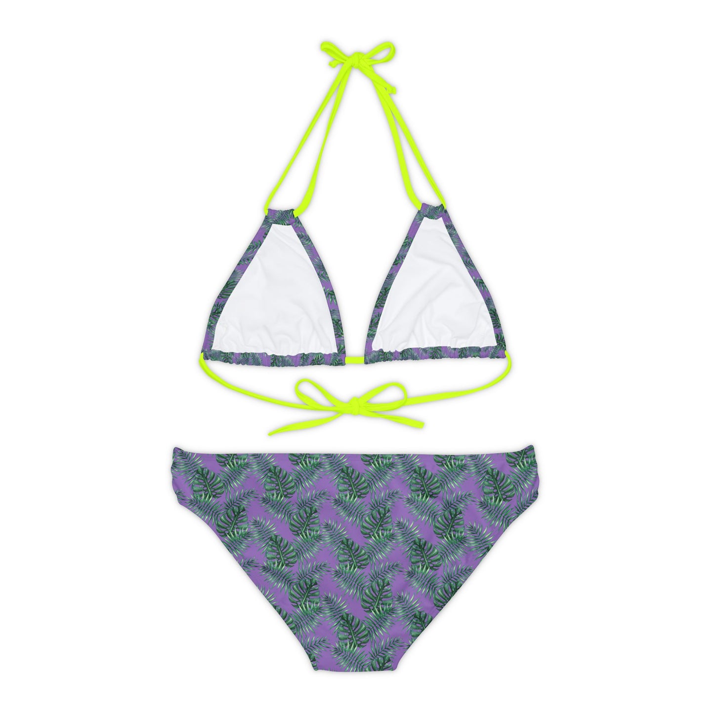 Purple Tropical Bliss Strappy Bikini Set (AOP)- (PY)