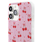 Personalized Cherry Blossom Dreams Flexi Case — Pink Retro Cherry iPhone® 7/8, 11, 12, 13, 14, 15, 16, 17, X/XS, SE, XR, Mini, Pro, Pro Max, Plus Cases.