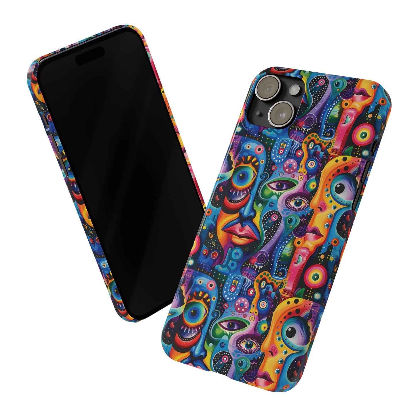 Psychedelic Visions Slim iPhone Case - Vibrant Design for Artistic Souls